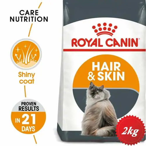 خرید و قیمت غذای خشک گربه هیر اند اسکین رویال کنین hair and skin 2kg
